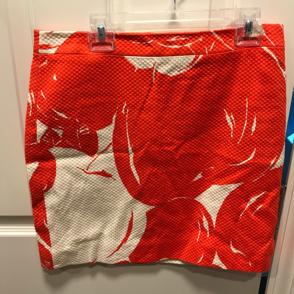Orange J Crew skirt